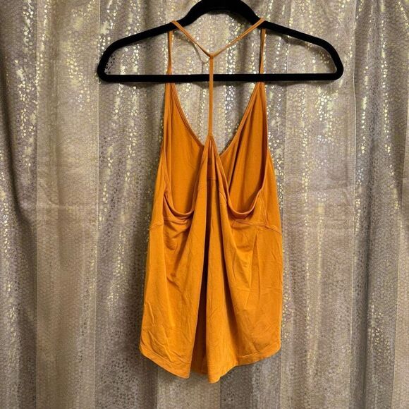 Lululemon Modal Silk Yoga Tank Top Autumn Orange Stretch Tank Small - Picture 2 of 8